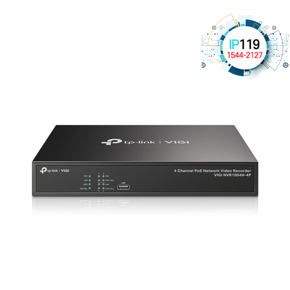 TPLINK 티피링크 고속 데이터 전송 VIGI NVR1004H-4P 200만화소